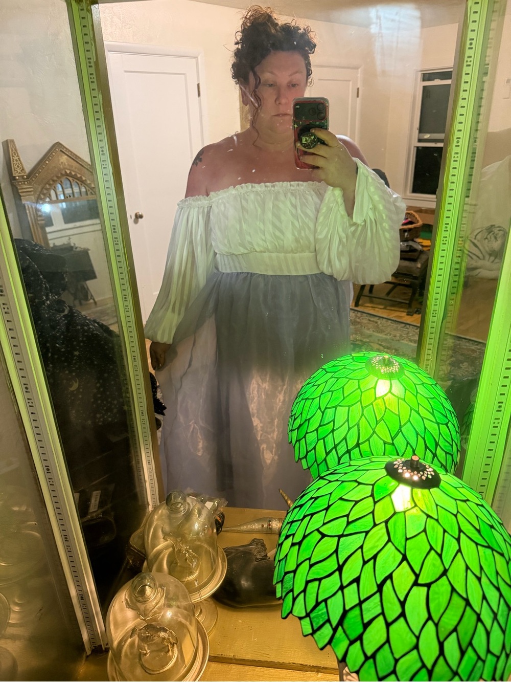 Flowing long cottage core dress